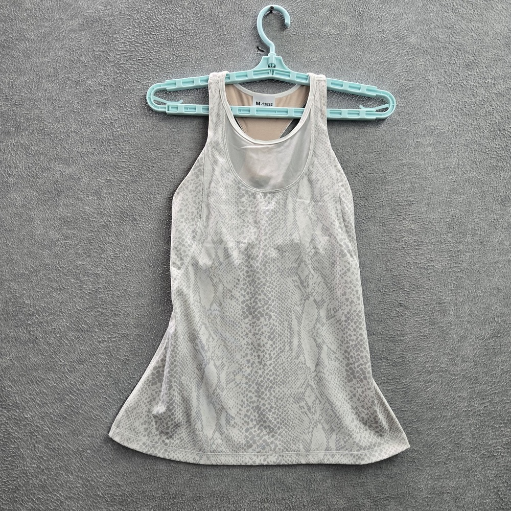 Lululemon Women Tank Top 6 Gray Snakeskin Mesh With Me Tank‎ Luxtreme